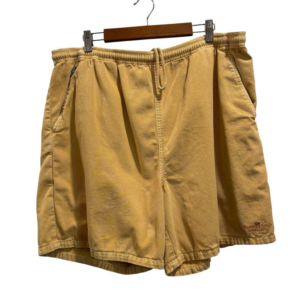 Crazy Shirt Hawaii Men's Shorts Large Beer Dyed Cotton Yellow Pull on